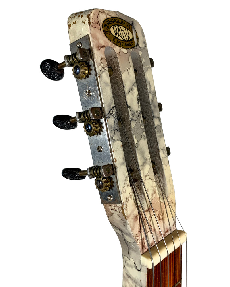 Oahu Square Neck Lap Steel White Marble de 1940