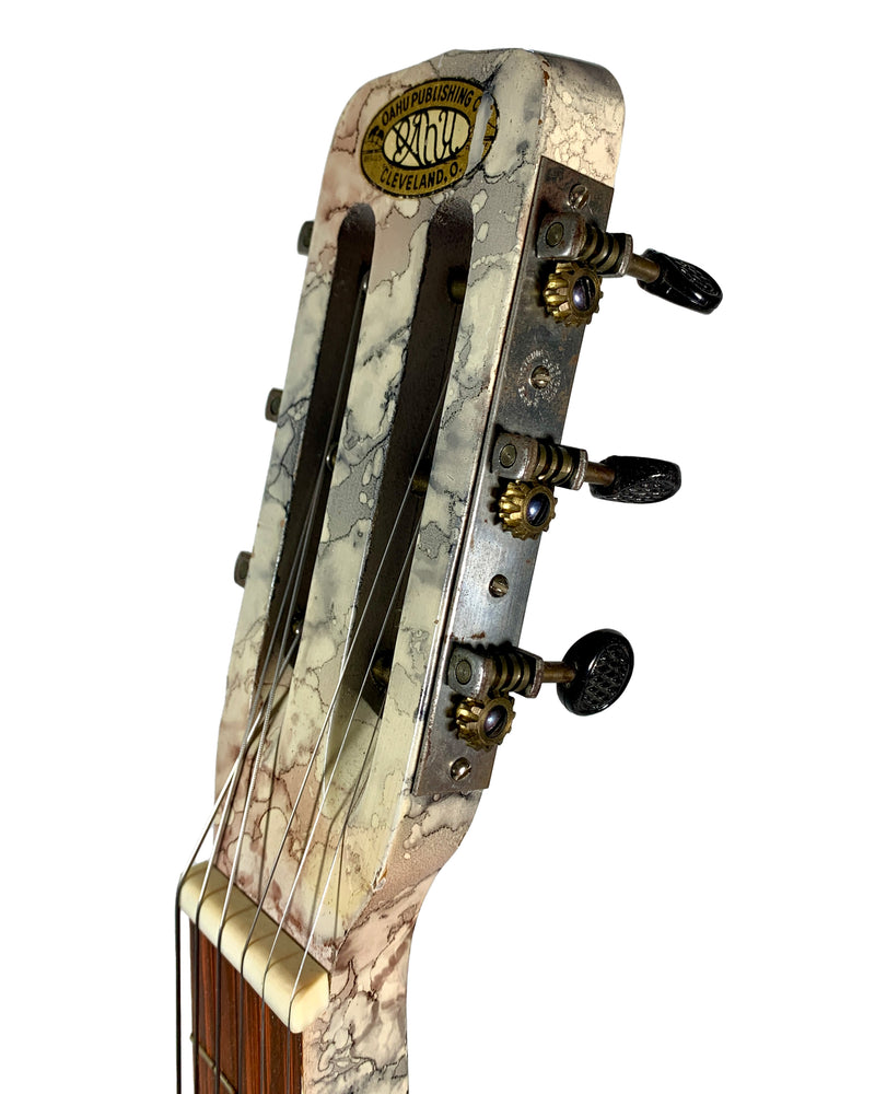 Oahu Square Neck Lap Steel White Marble de 1940